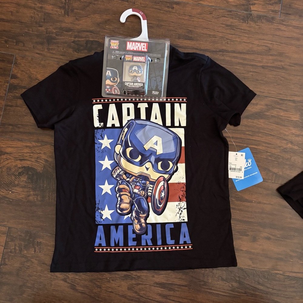 Funko Captain America Kids T-Shirt - Black, Blue, Red